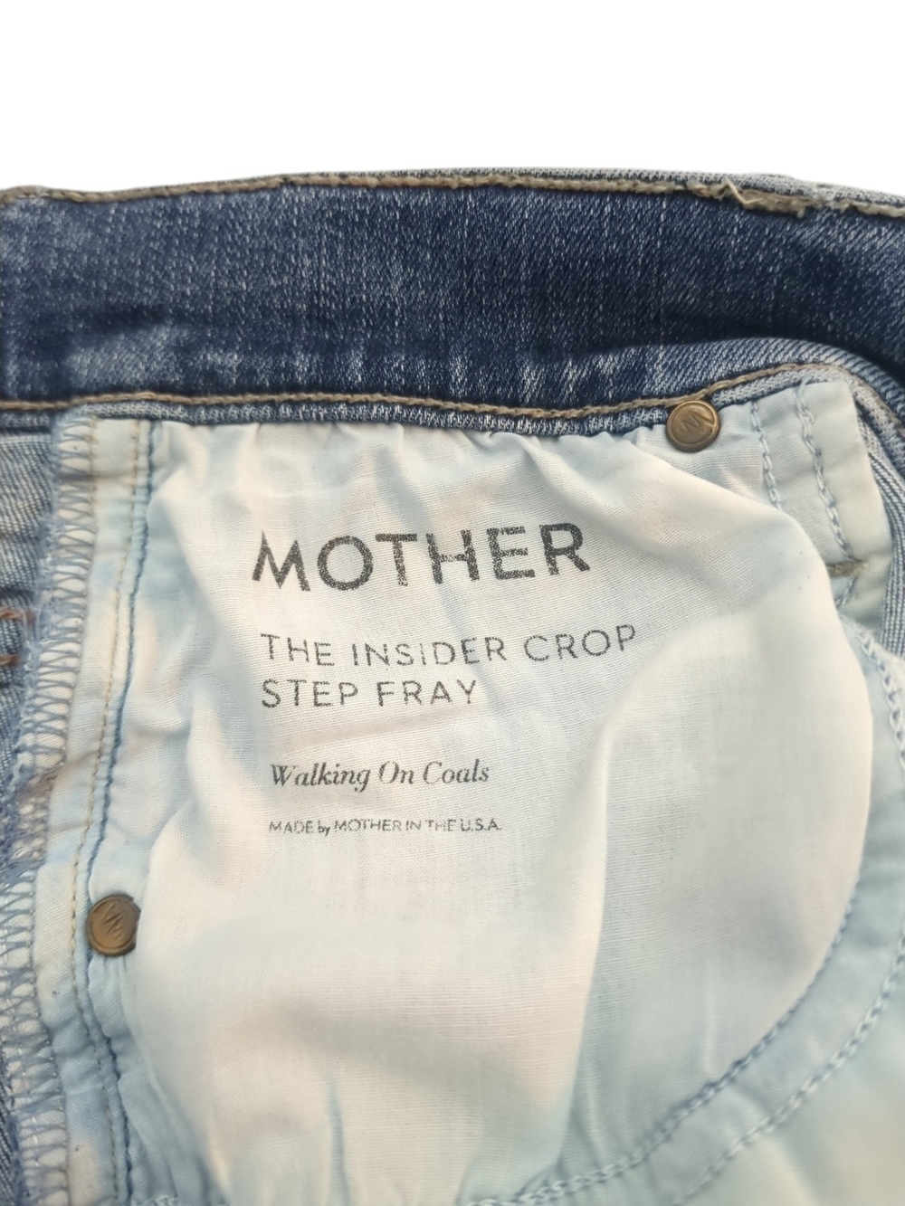 MOTHER The Insider Crop Step Fray Jeans 28 Walking On Coals Bootcut Quiet Luxury - Picture 8 of 10